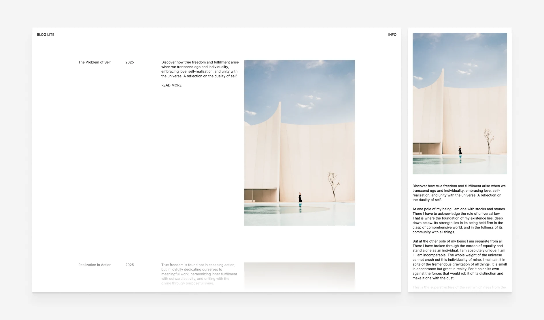 Blog Lite template preview - minimal blog design for Astro