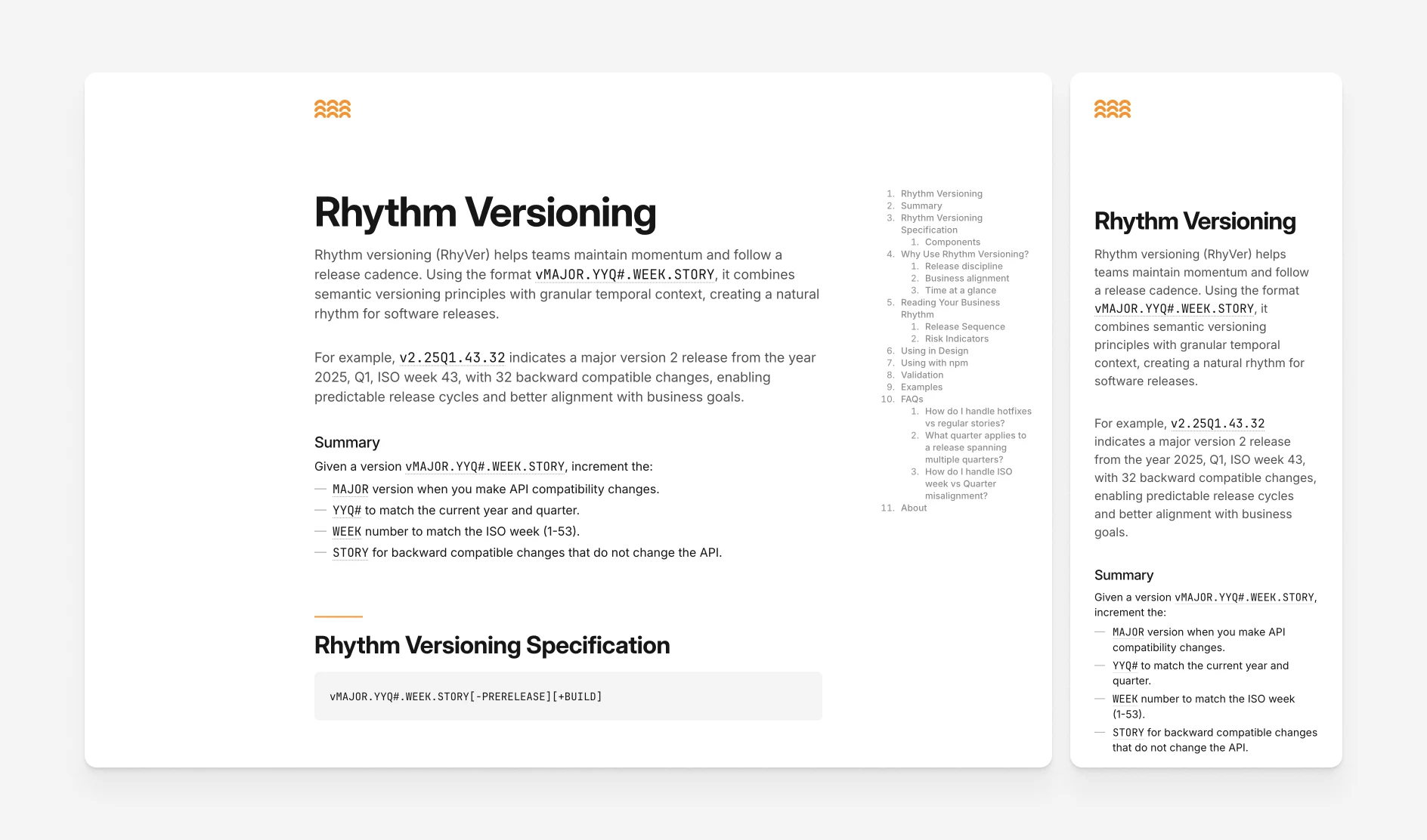 Spec template preview - product specification page design